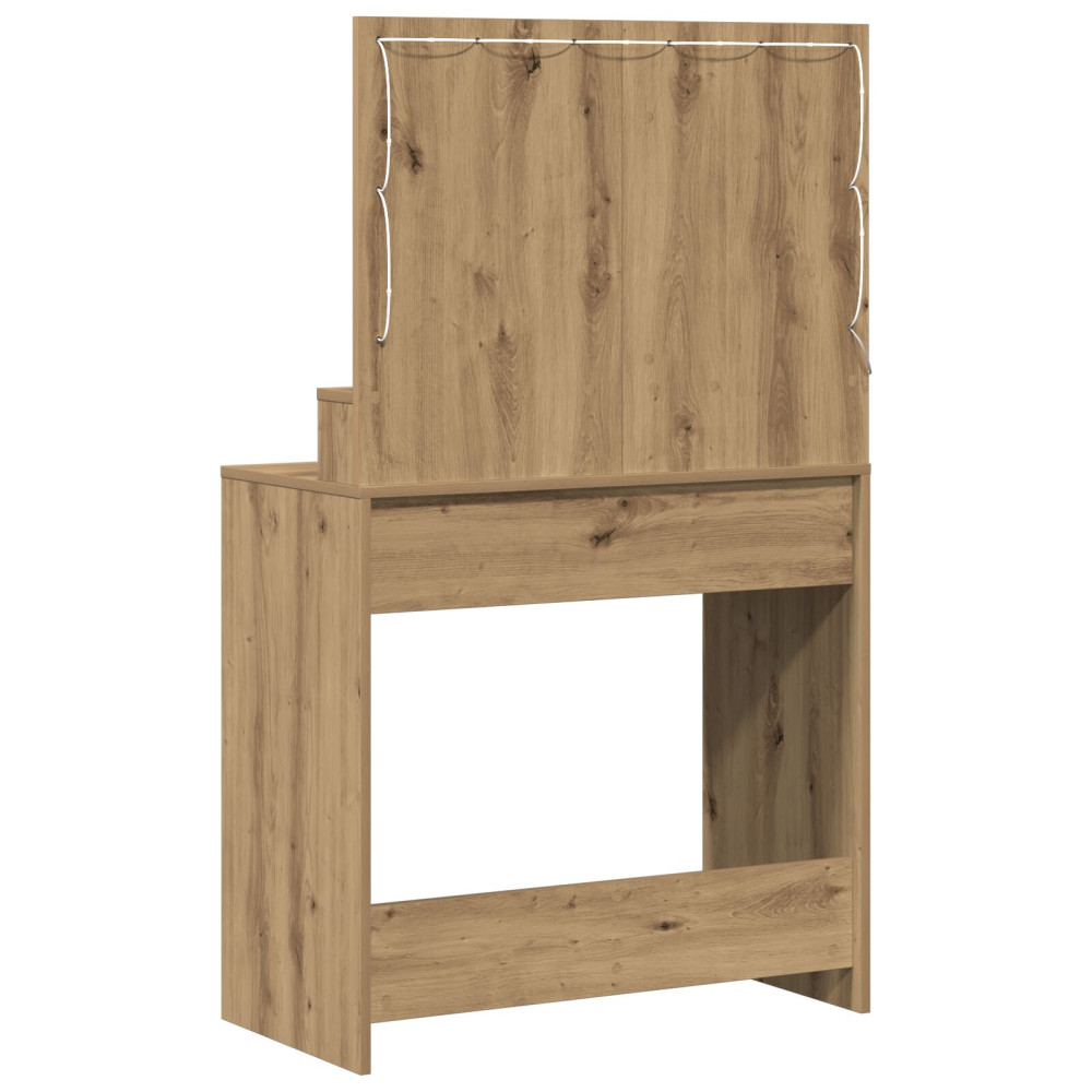 Produktbild för Smyckebord med låda Artisan Ek 79 x 41 x 135 cm Konstruerat trä