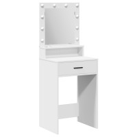 Produktbild för Smyckebord med låda Vit 50 x 41 x 135 cm Konstruerat trä