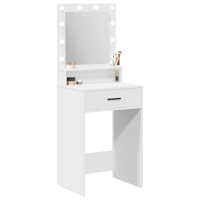 Produktbild för Smyckebord med låda Vit 50 x 41 x 135 cm Konstruerat trä