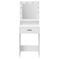 Produktbild för Smyckebord med låda Vit 50 x 41 x 135 cm Konstruerat trä