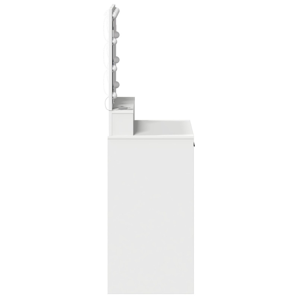 Produktbild för Smyckebord med låda Vit 50 x 41 x 135 cm Konstruerat trä