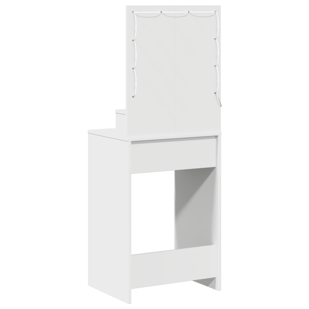 Produktbild för Smyckebord med låda Vit 50 x 41 x 135 cm Konstruerat trä