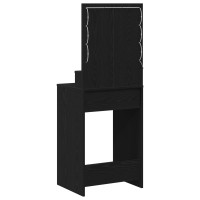 Produktbild för Smyckebord med låda Svart Ek 50 x 41 x 135 cm Konstruerat trä