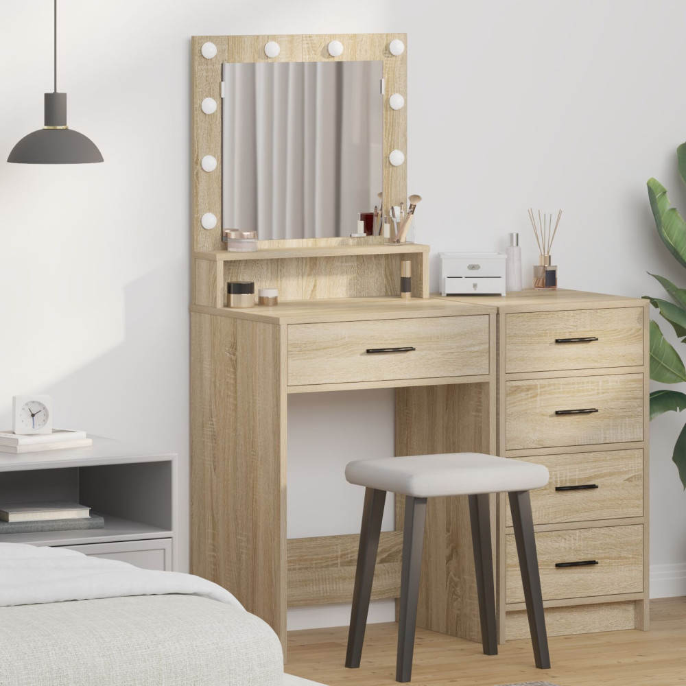 Produktbild för Smyckebord med låda Sonoma-ek 50 x 41 x 135 cm Konstruerat trä
