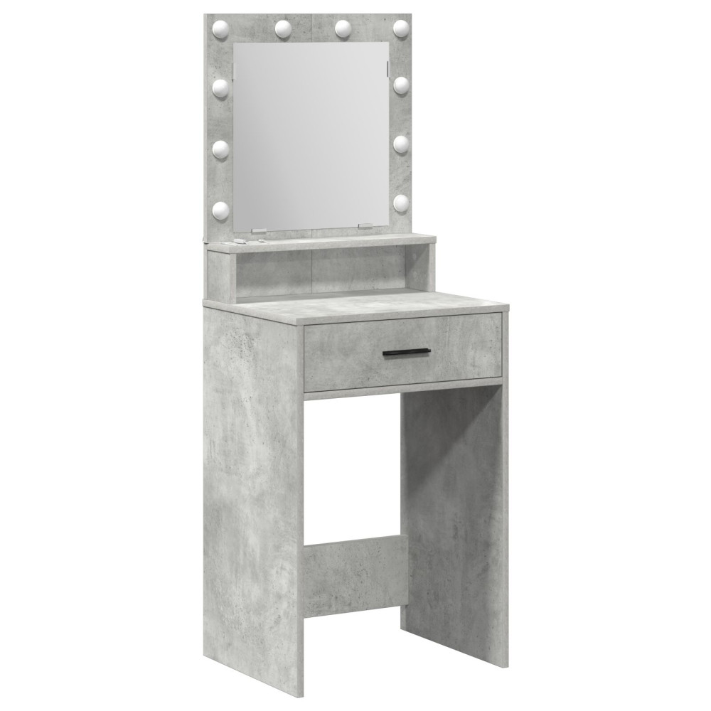 Produktbild för Smyckebord med låda Betonggrå 50 x 41 x 135 cm Konstruerat trä