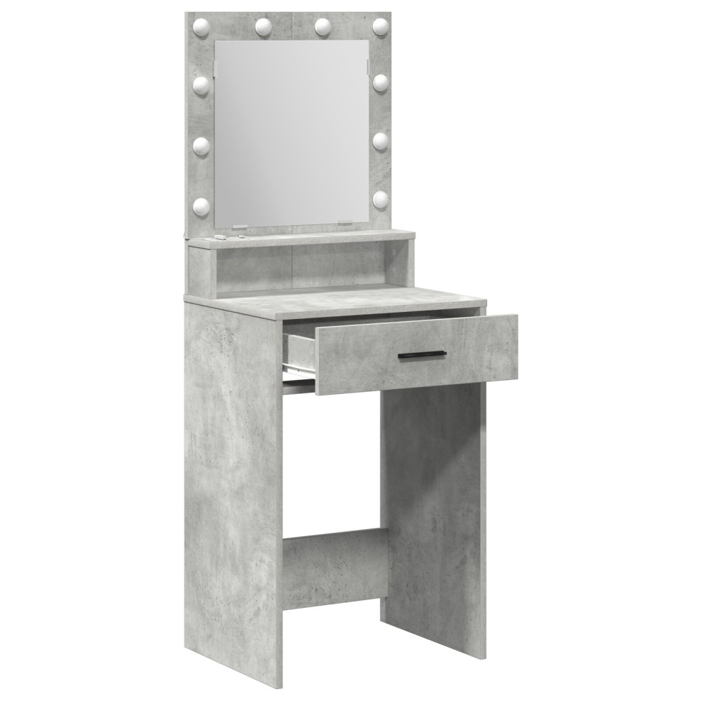 Produktbild för Smyckebord med låda Betonggrå 50 x 41 x 135 cm Konstruerat trä