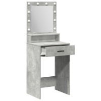 Produktbild för Smyckebord med låda Betonggrå 50 x 41 x 135 cm Konstruerat trä