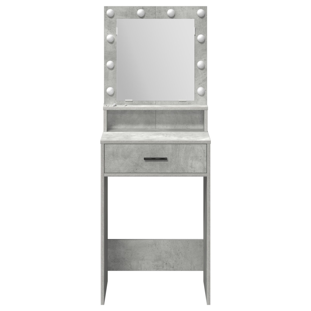 Produktbild för Smyckebord med låda Betonggrå 50 x 41 x 135 cm Konstruerat trä