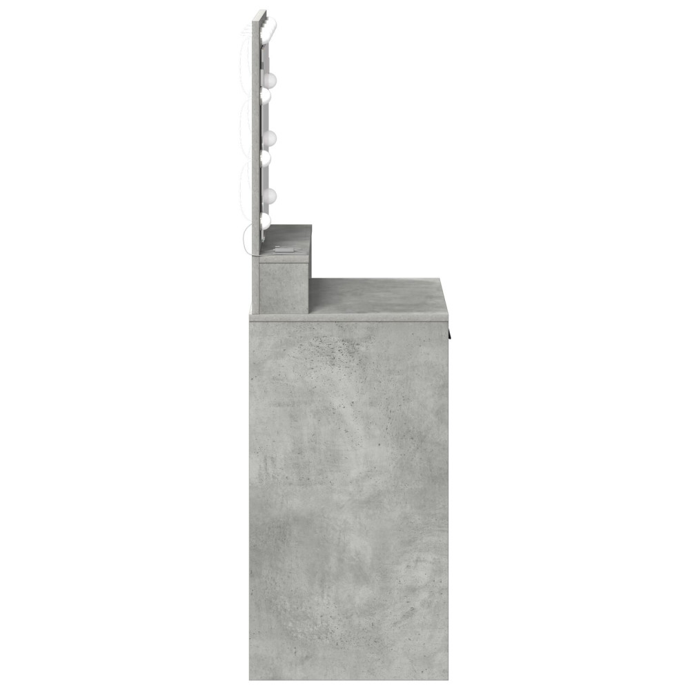 Produktbild för Smyckebord med låda Betonggrå 50 x 41 x 135 cm Konstruerat trä