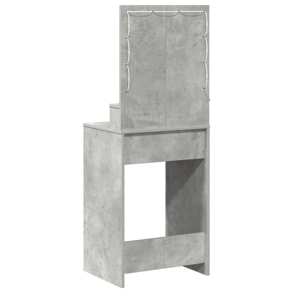 Produktbild för Smyckebord med låda Betonggrå 50 x 41 x 135 cm Konstruerat trä