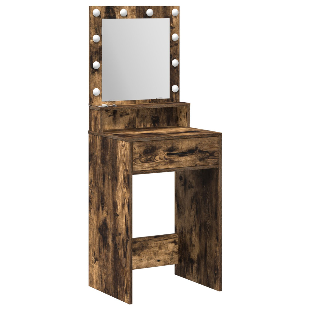 Produktbild för Smyckebord med låda Rökt ek 50 x 41 x 135 cm Konstruerat trä