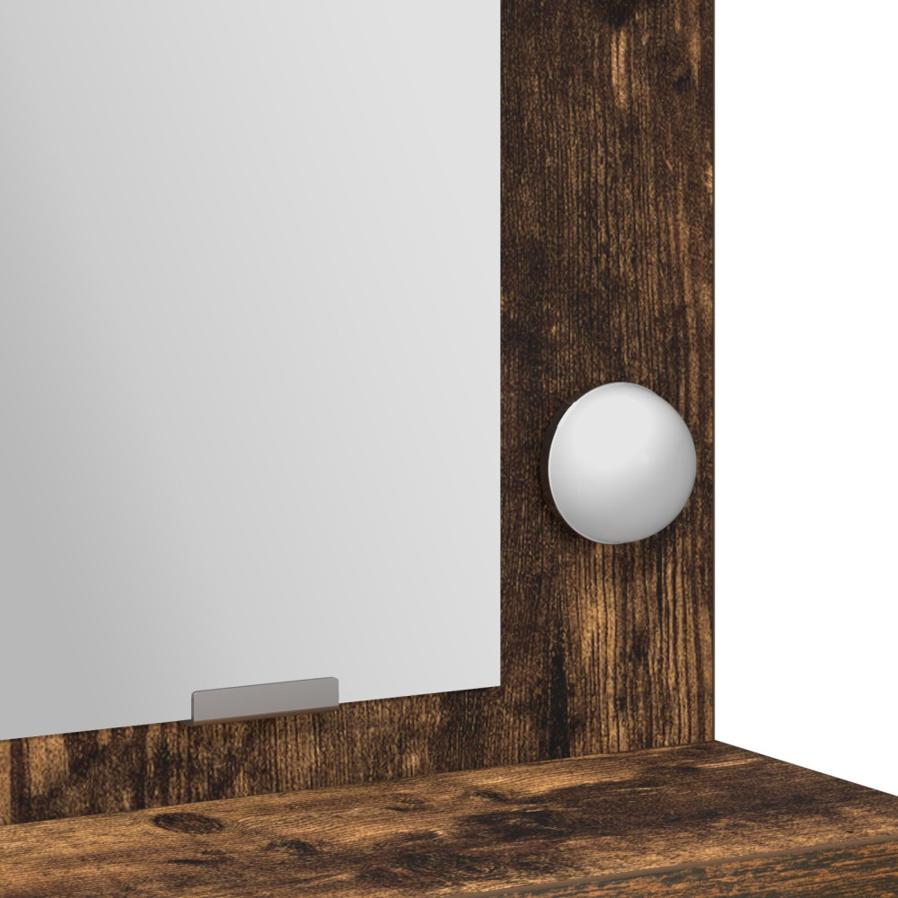 Produktbild för Smyckebord med låda Rökt ek 50 x 41 x 135 cm Konstruerat trä