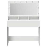 Produktbild för Smyckebord med hylla Vit 100 x 41 x 135 cm Konstruerat trä