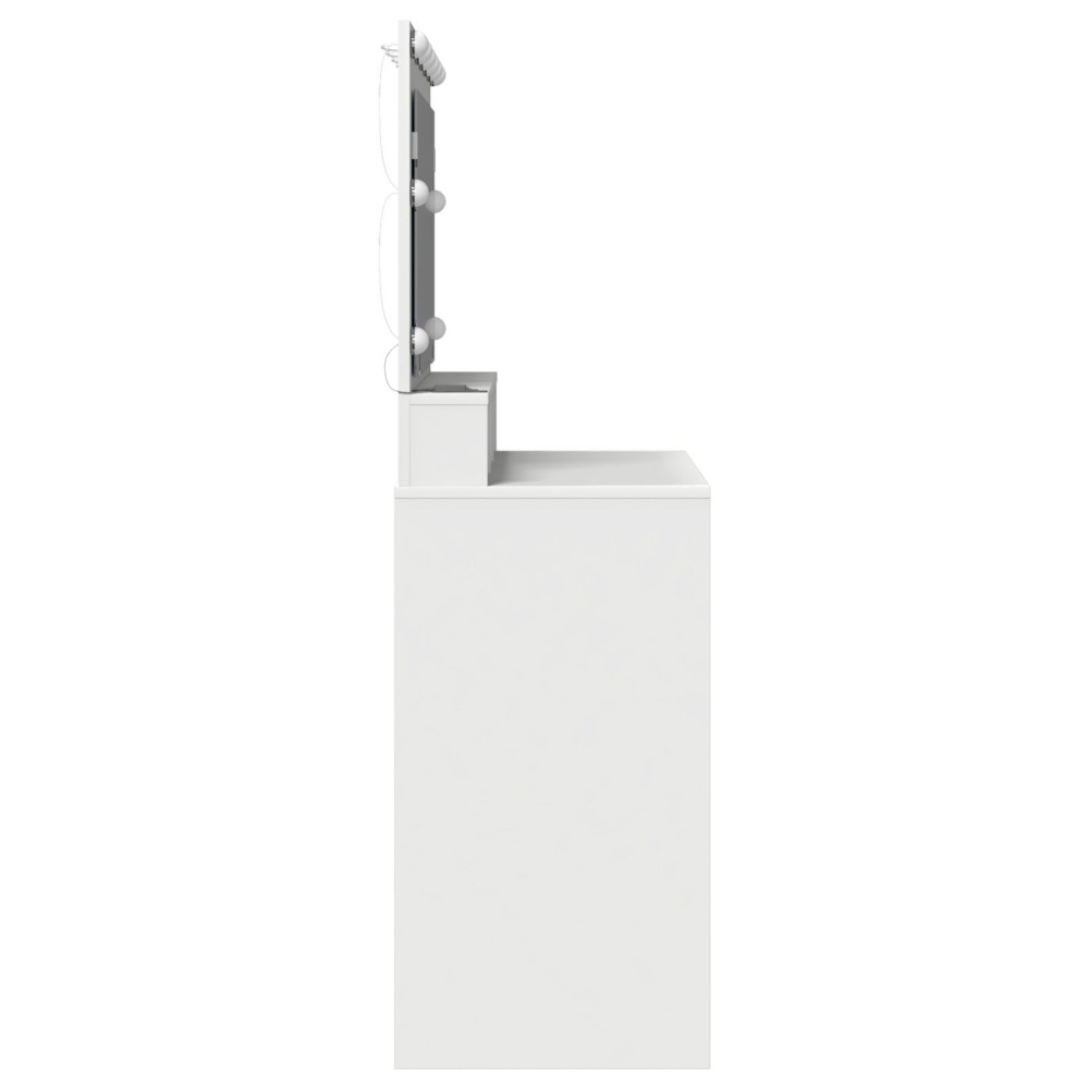 Produktbild för Smyckebord med hylla Vit 100 x 41 x 135 cm Konstruerat trä