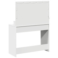 Produktbild för Smyckebord med hylla Vit 100 x 41 x 135 cm Konstruerat trä