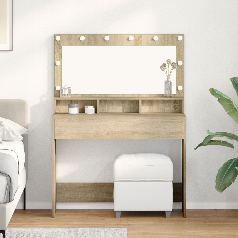 Produktbild för Smyckebord Sonoma-ek 100 x 41 x 135 cm Konstruerat trä