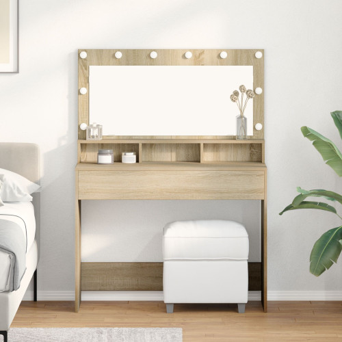 vidaXL Smyckebord Sonoma-ek 100 x 41 x 135 cm Konstruerat trä