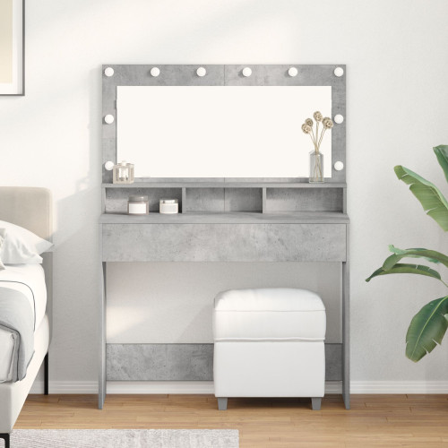 vidaXL Smyckebord Betonggrå 100 x 41 x 135 cm Konstruerat trä