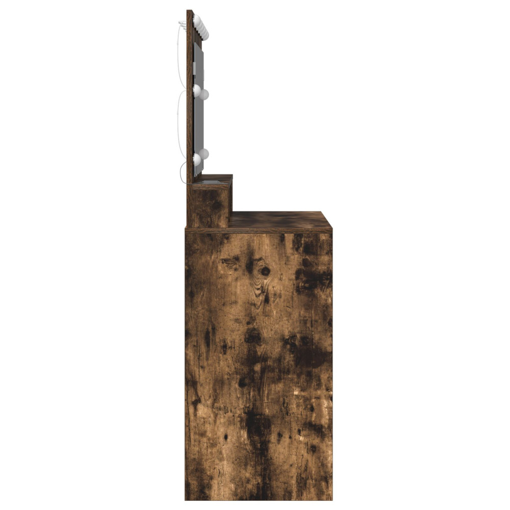 Produktbild för Smyckebord med hylla Rökt ek 100 x 41 x 135 cm Konstruerat trä
