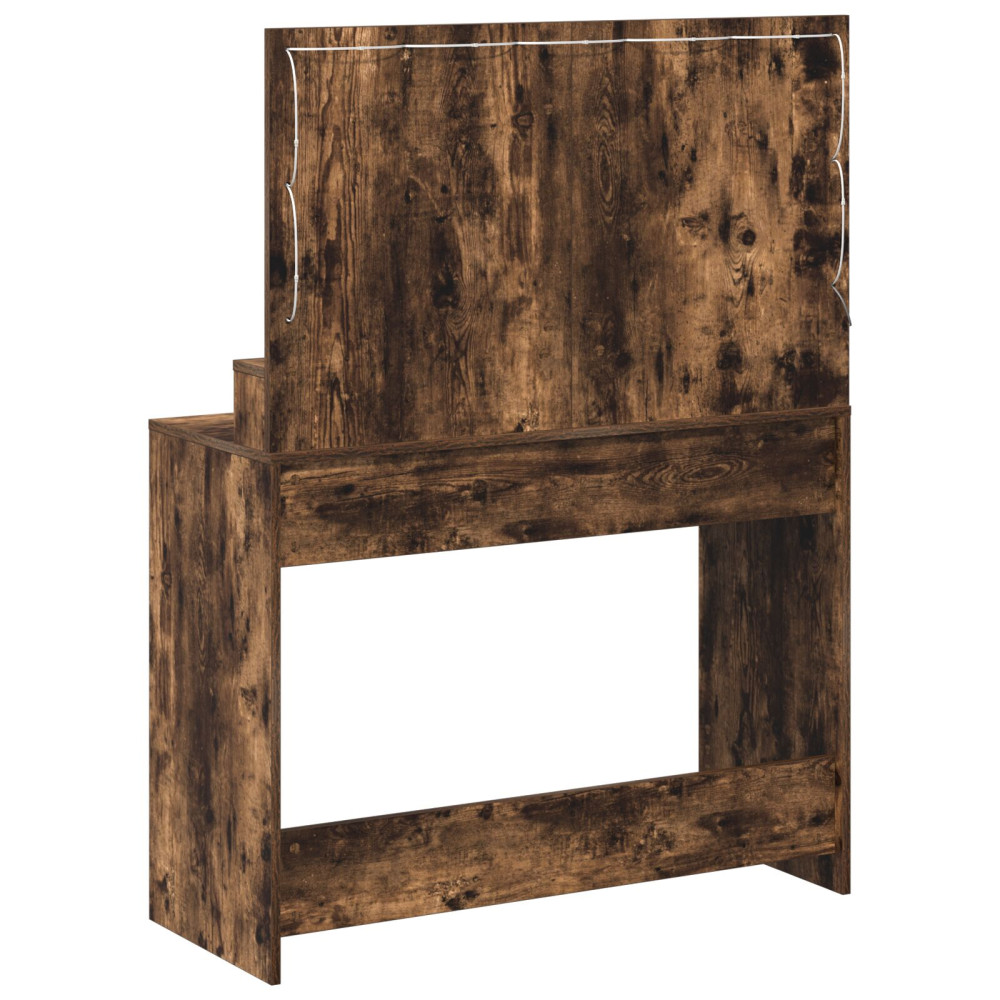Produktbild för Smyckebord med hylla Rökt ek 100 x 41 x 135 cm Konstruerat trä
