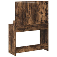 Produktbild för Smyckebord med hylla Rökt ek 100 x 41 x 135 cm Konstruerat trä