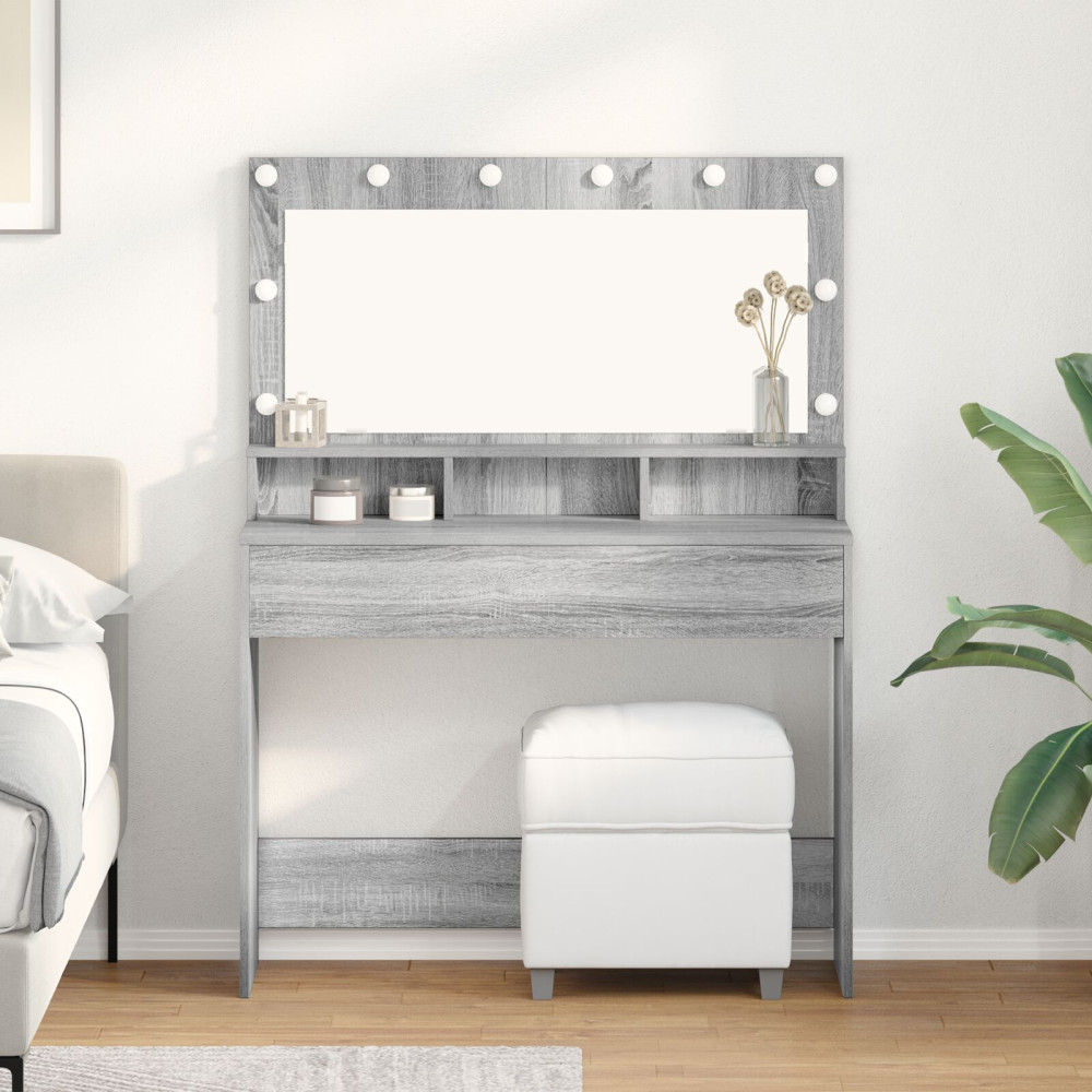 Produktbild för Smyckebord Grå Sonoma 100 x 41 x 135 cm Konstruerat trä
