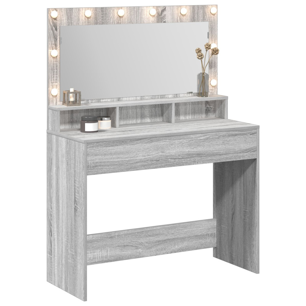 Produktbild för Smyckebord Grå Sonoma 100 x 41 x 135 cm Konstruerat trä