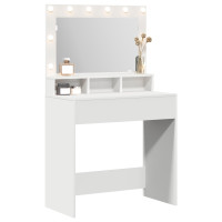 Produktbild för Smyckebord med hylla Vit 78,5 x 41 x 135 cm Konstruerat trä