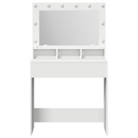 Produktbild för Smyckebord med hylla Vit 78,5 x 41 x 135 cm Konstruerat trä