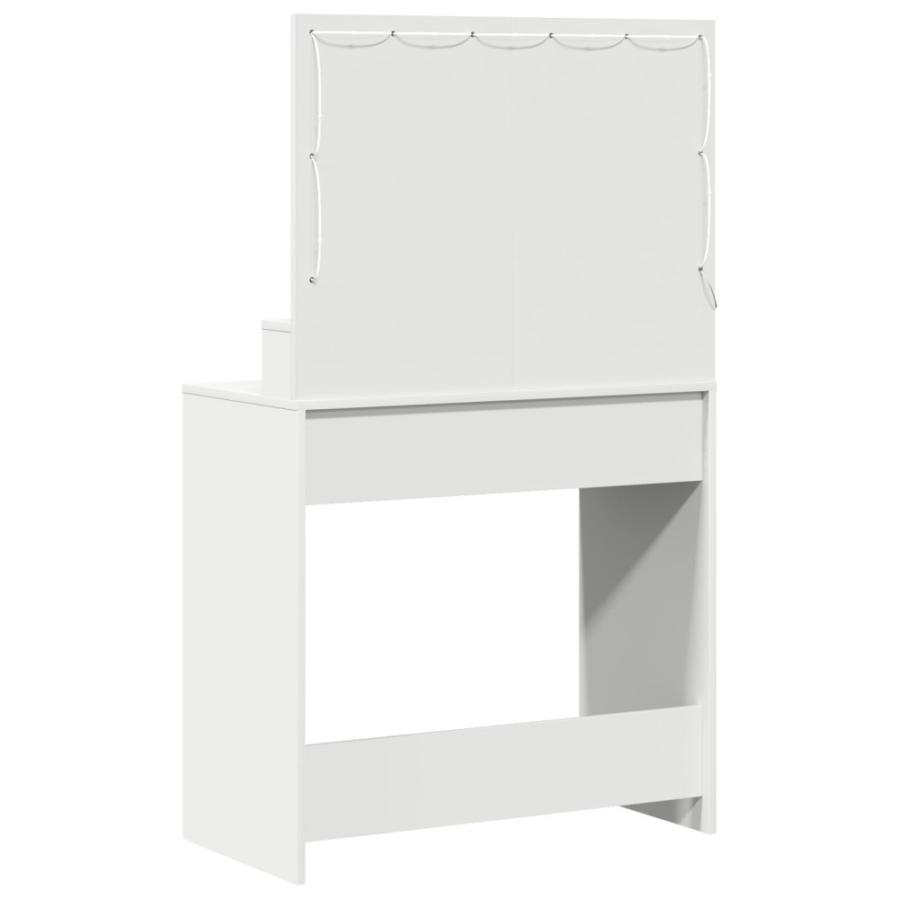 Produktbild för Smyckebord med hylla Vit 78,5 x 41 x 135 cm Konstruerat trä