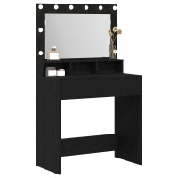 Produktbild för Smyckebord Svart Ek 75,5 x 41 x 135 cm Konstruerat trä