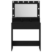 Produktbild för Smyckebord Svart Ek 75,5 x 41 x 135 cm Konstruerat trä