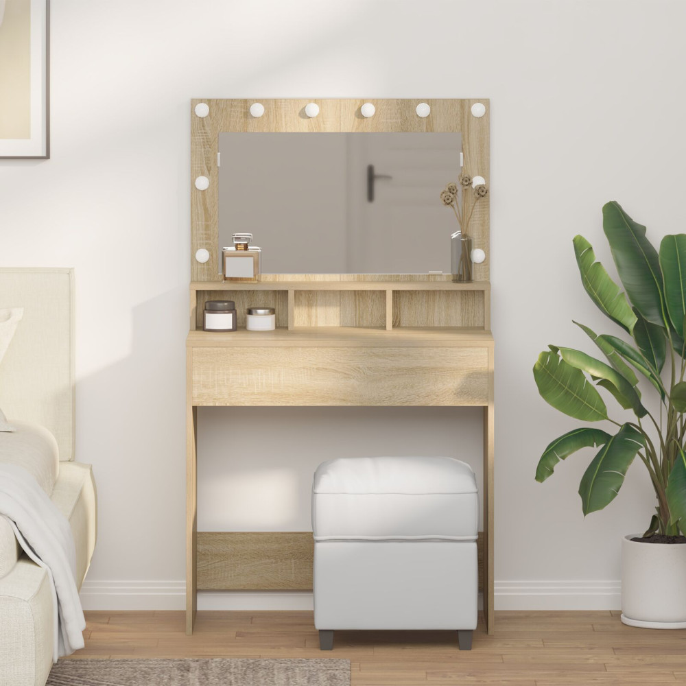 Produktbild för Smyckebord Sonoma-ek 75,5 x 41 x 135 cm Konstruerat trä