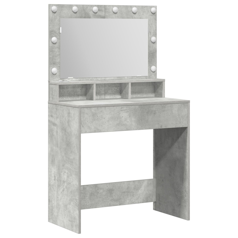 Produktbild för Smyckebord Betonggrå 78,5 x 41 x 135 cm Konstruerat trä