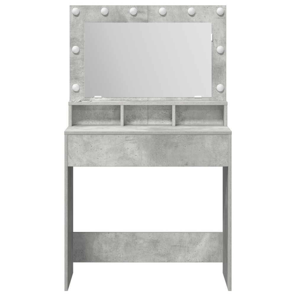 Produktbild för Smyckebord Betonggrå 78,5 x 41 x 135 cm Konstruerat trä