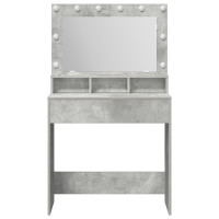 Produktbild för Smyckebord Betonggrå 78,5 x 41 x 135 cm Konstruerat trä
