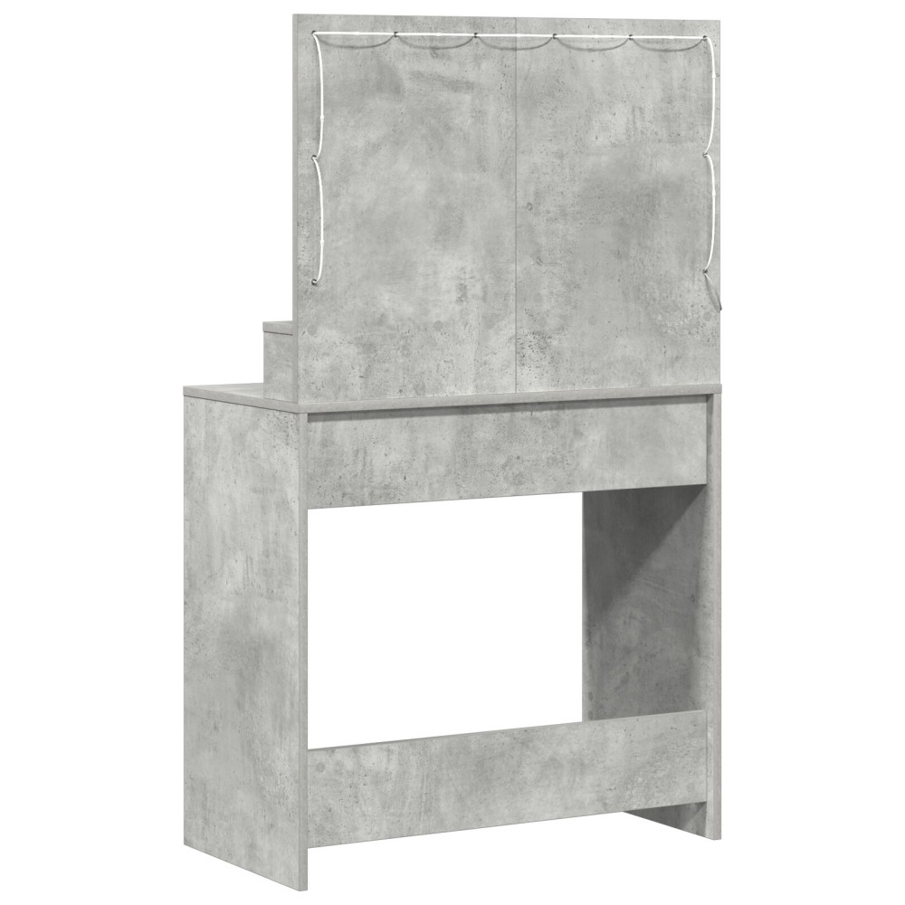 Produktbild för Smyckebord Betonggrå 78,5 x 41 x 135 cm Konstruerat trä