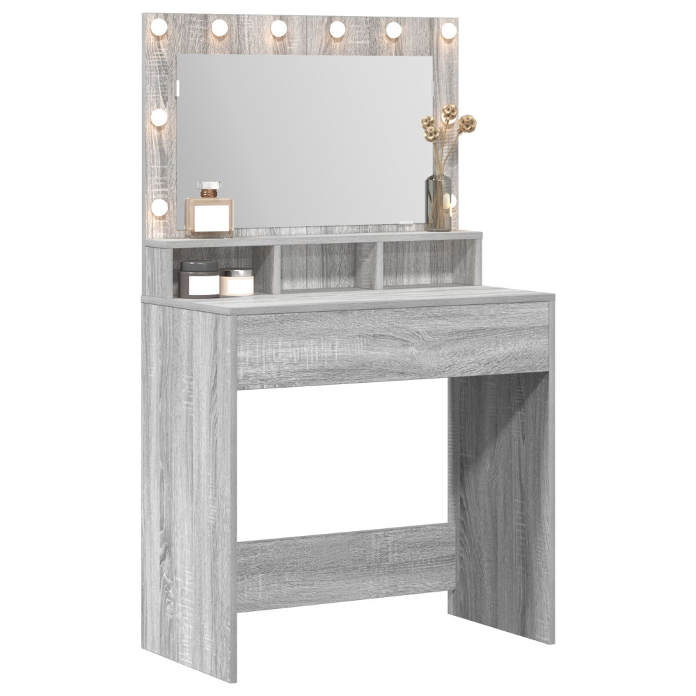 Produktbild för Smyckebord Grå Sonoma 78,5 x 41 x 135 cm Konstruerat trä