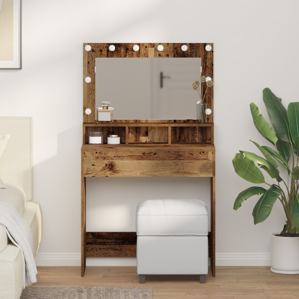 Produktbild för Smyckebord Gammalt trä 75,5 x 41 x 135 cm Konstruerat trä