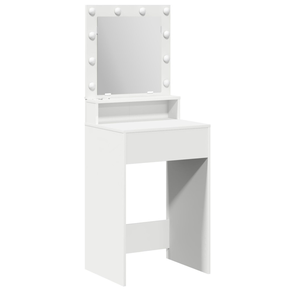 Produktbild för Smyckebord med hylla Vit 50 x 41 x 135 cm Konstruerat trä