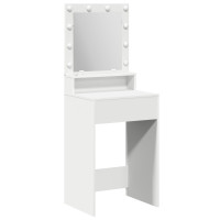 Produktbild för Smyckebord med hylla Vit 50 x 41 x 135 cm Konstruerat trä