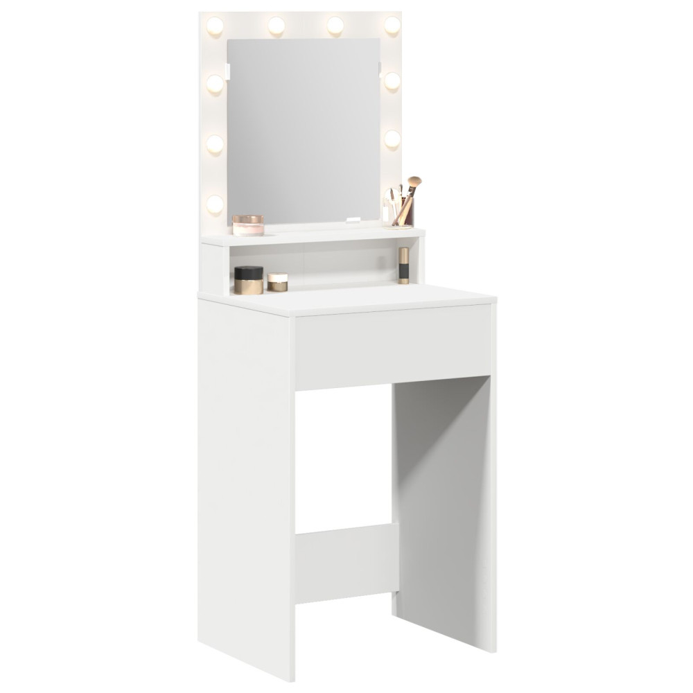 Produktbild för Smyckebord med hylla Vit 50 x 41 x 135 cm Konstruerat trä
