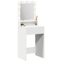 Produktbild för Smyckebord med hylla Vit 50 x 41 x 135 cm Konstruerat trä