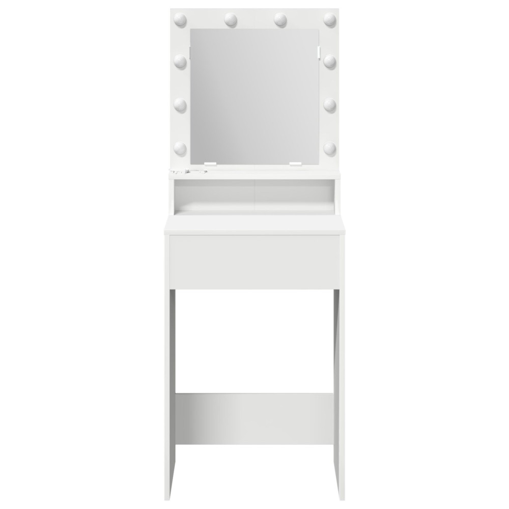 Produktbild för Smyckebord med hylla Vit 50 x 41 x 135 cm Konstruerat trä