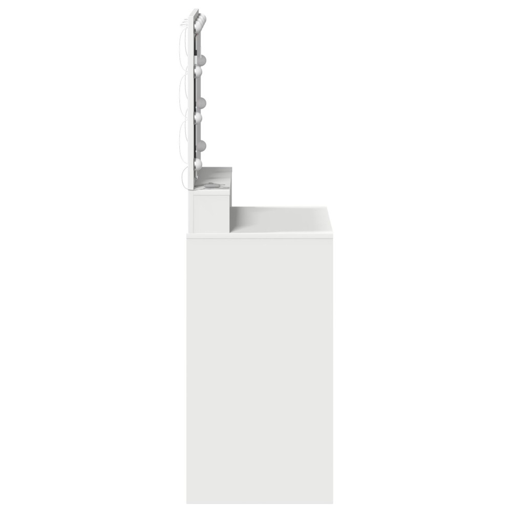 Produktbild för Smyckebord med hylla Vit 50 x 41 x 135 cm Konstruerat trä