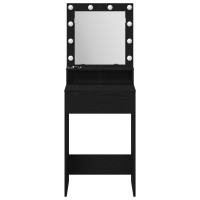 Produktbild för Smyckebord med hylla Svart Ek 50 x 41 x 135 cm Konstruerat trä