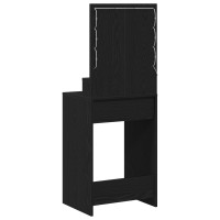 Produktbild för Smyckebord med hylla Svart Ek 50 x 41 x 135 cm Konstruerat trä