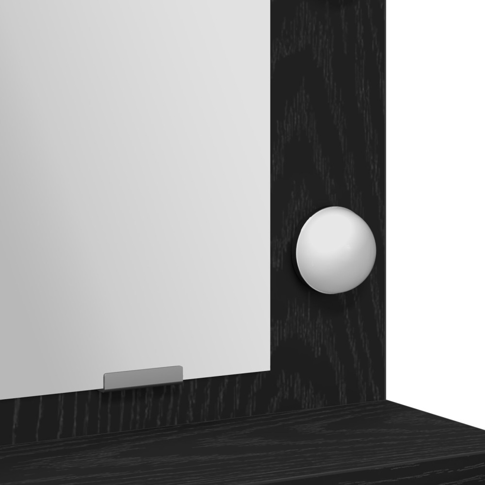 Produktbild för Smyckebord med hylla Svart Ek 50 x 41 x 135 cm Konstruerat trä