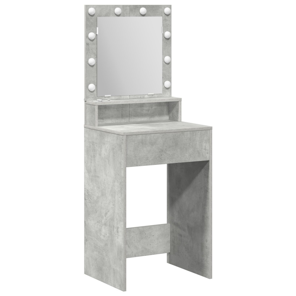 Produktbild för Smyckebord med hylla Betonggrå 50 x 41 x 135 cm Konstruerat trä