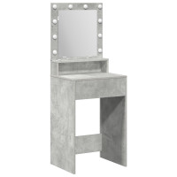 Produktbild för Smyckebord med hylla Betonggrå 50 x 41 x 135 cm Konstruerat trä